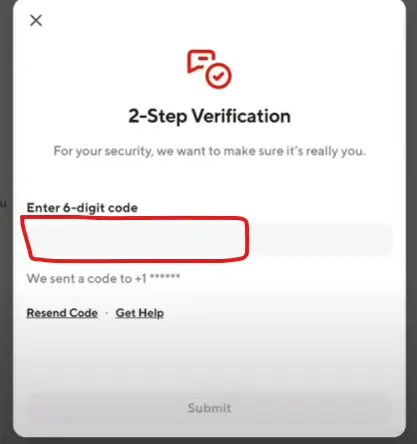 Doordash 2 Step Verification Code