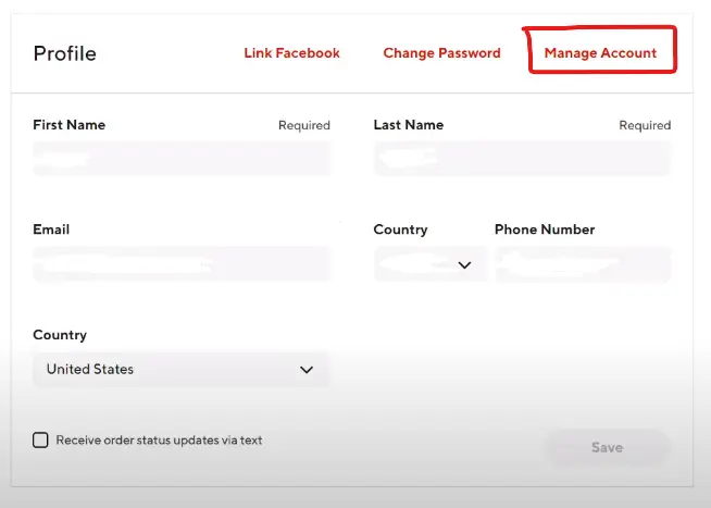 Doordash Manage Account