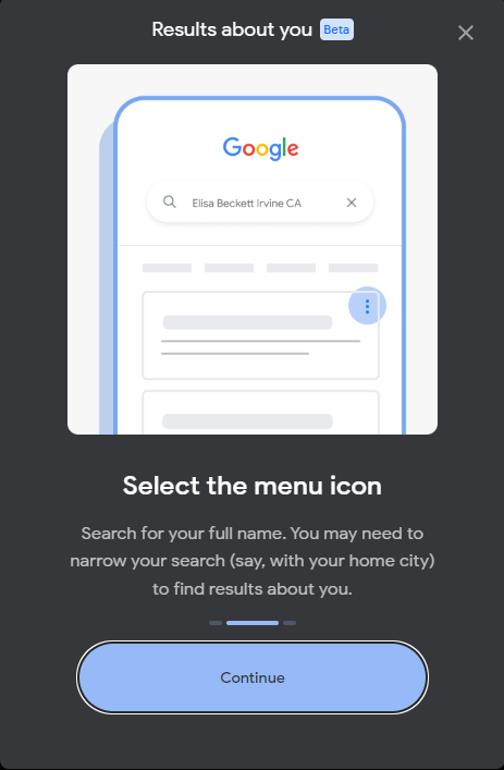 Select the menu icon